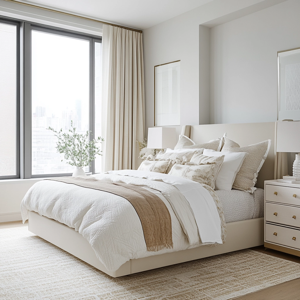 white and beige bedroom 66