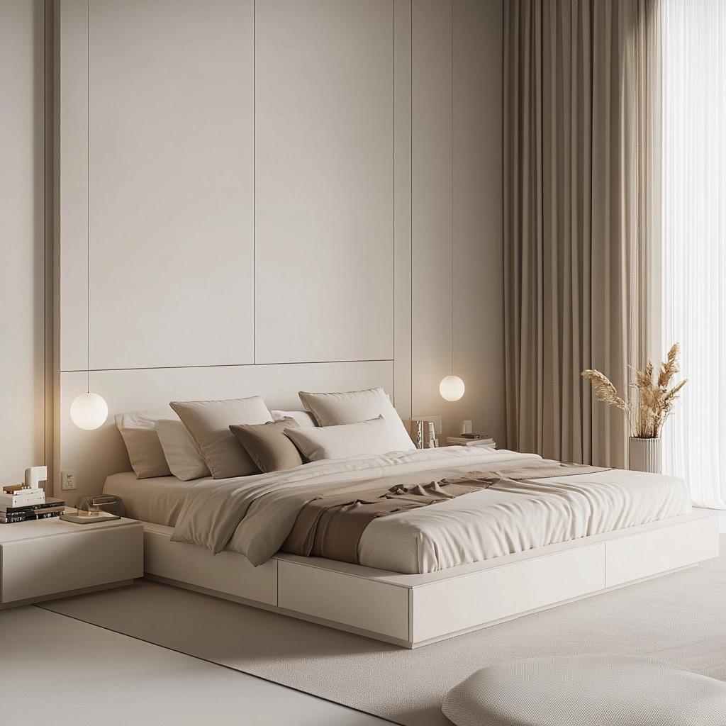 white and beige bedroom 7