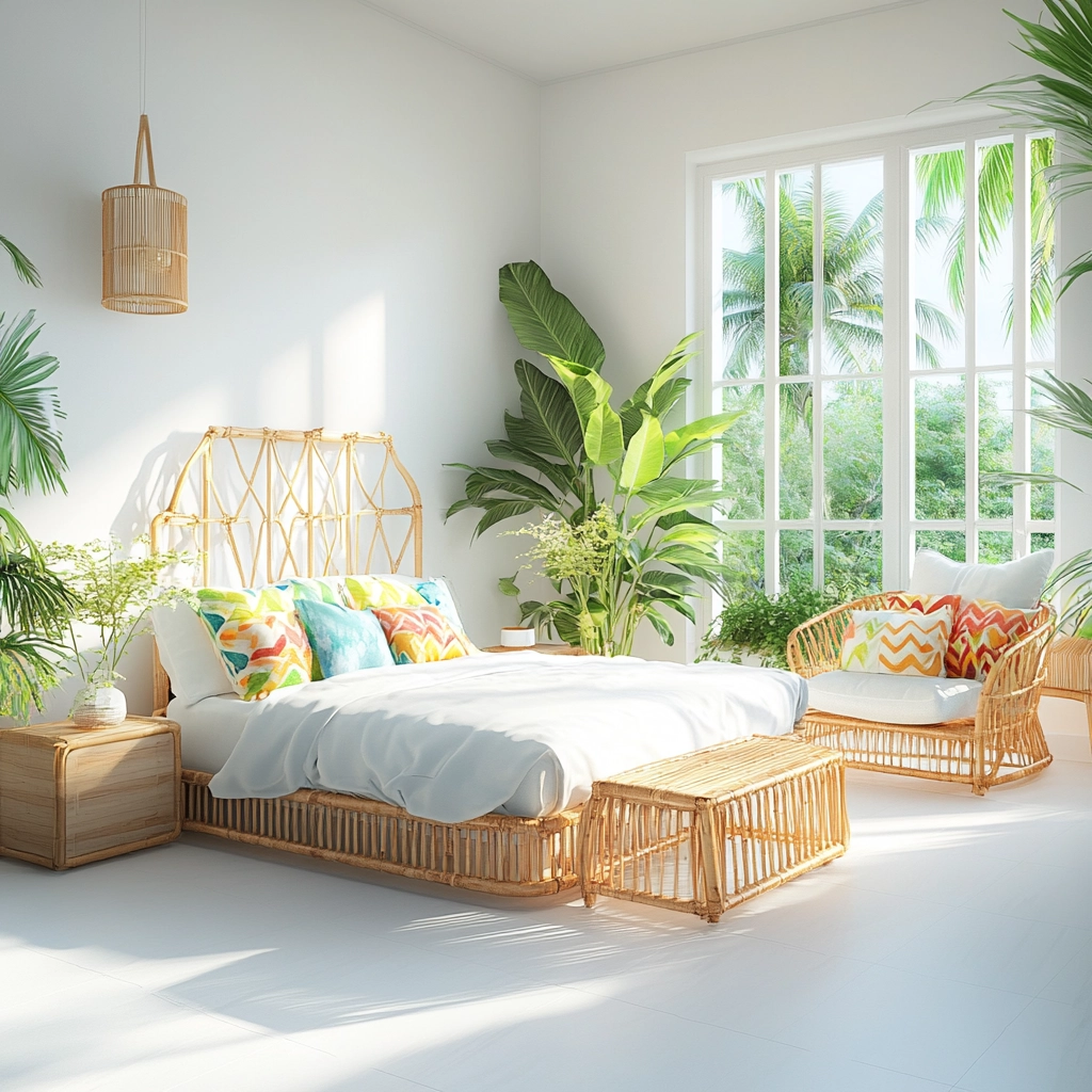 white and beige bedroom 70