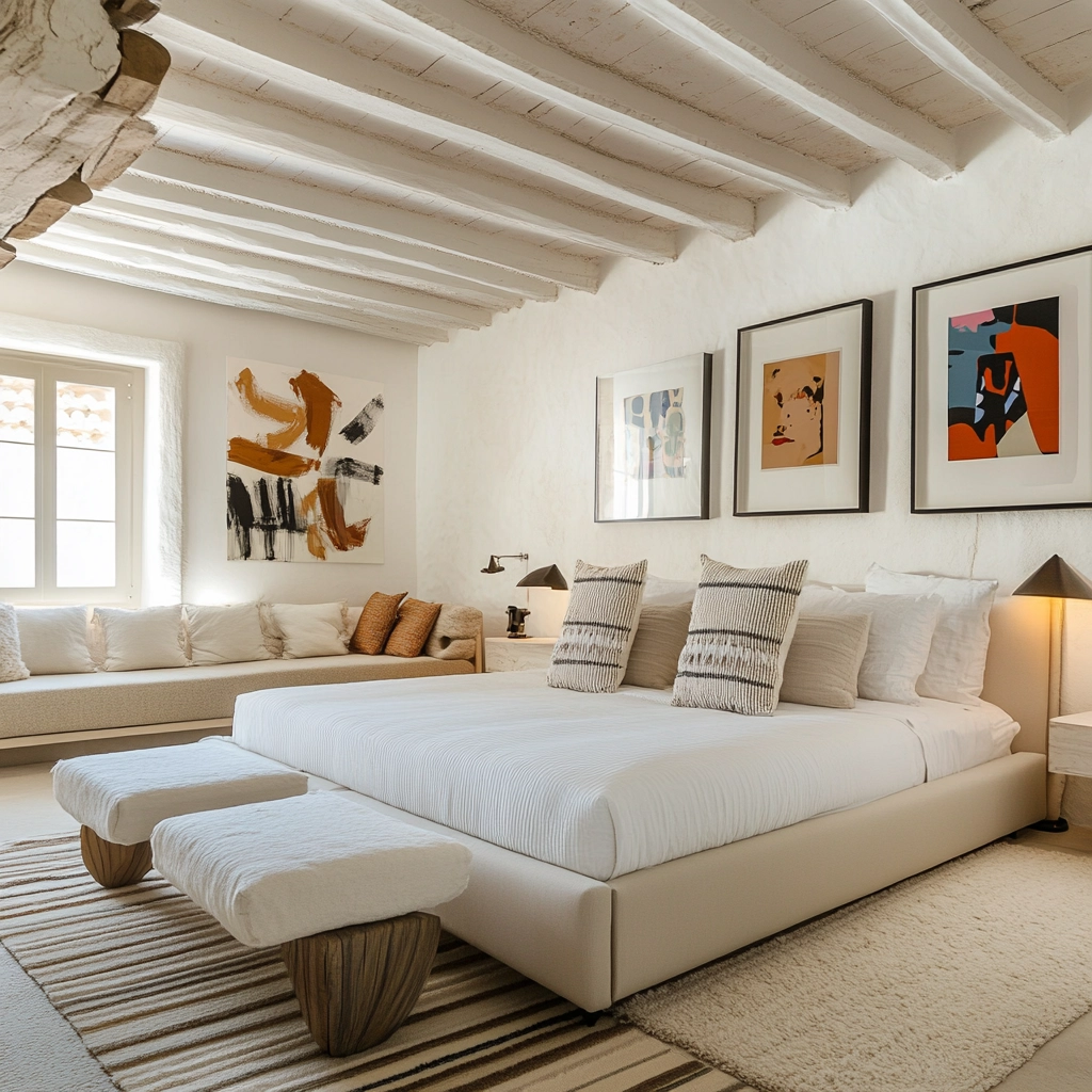 white and beige bedroom 74