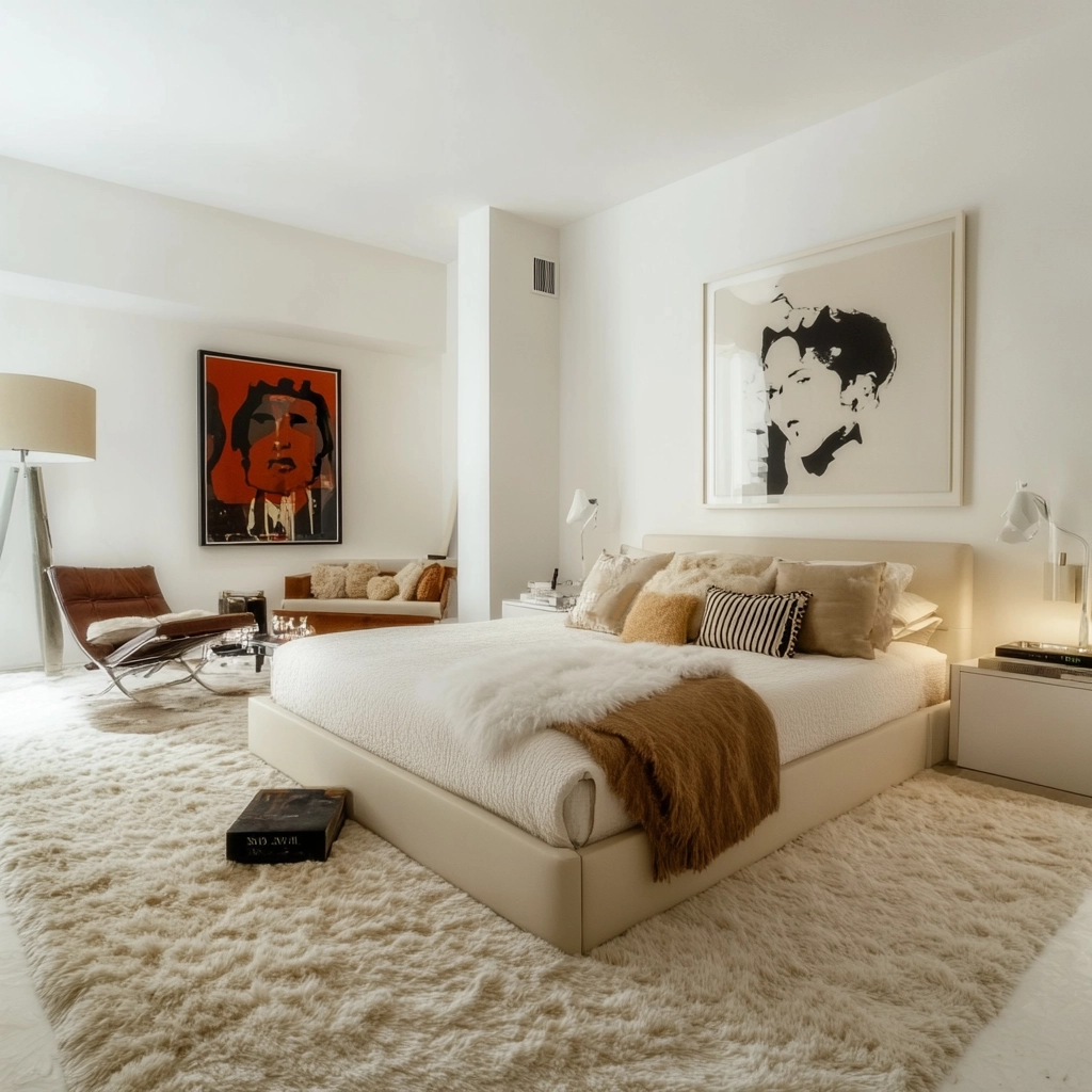white and beige bedroom 75