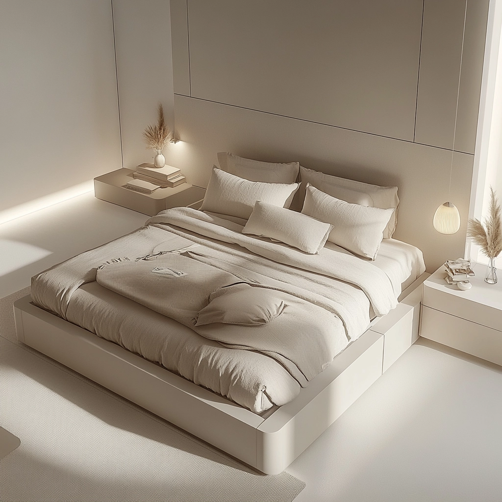 white and beige bedroom 8