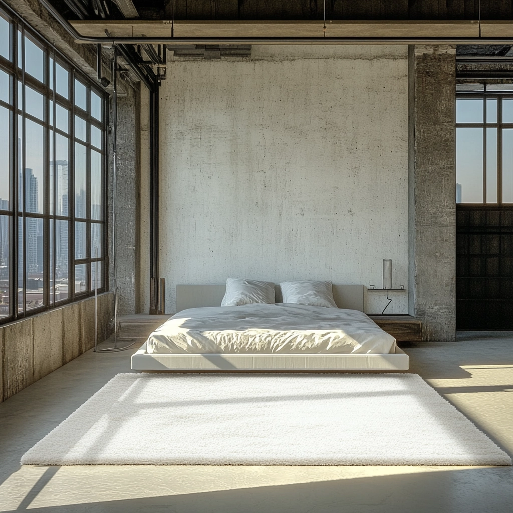 white rug bedroom 43