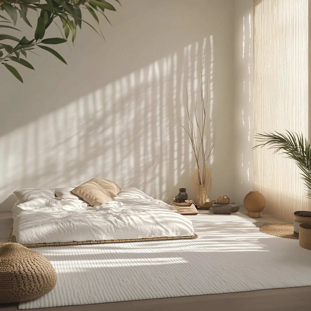 white rug bedroom 60