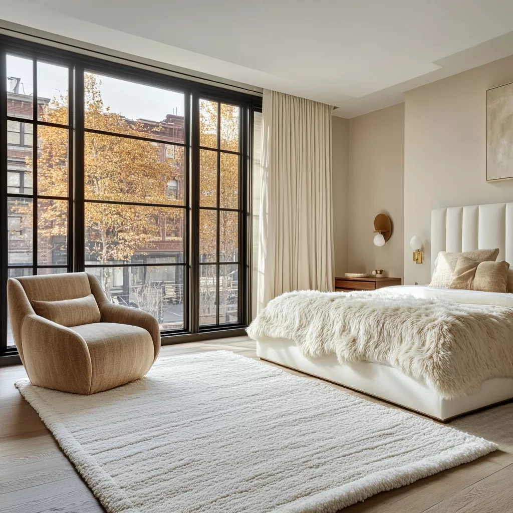 white rug bedroom 75