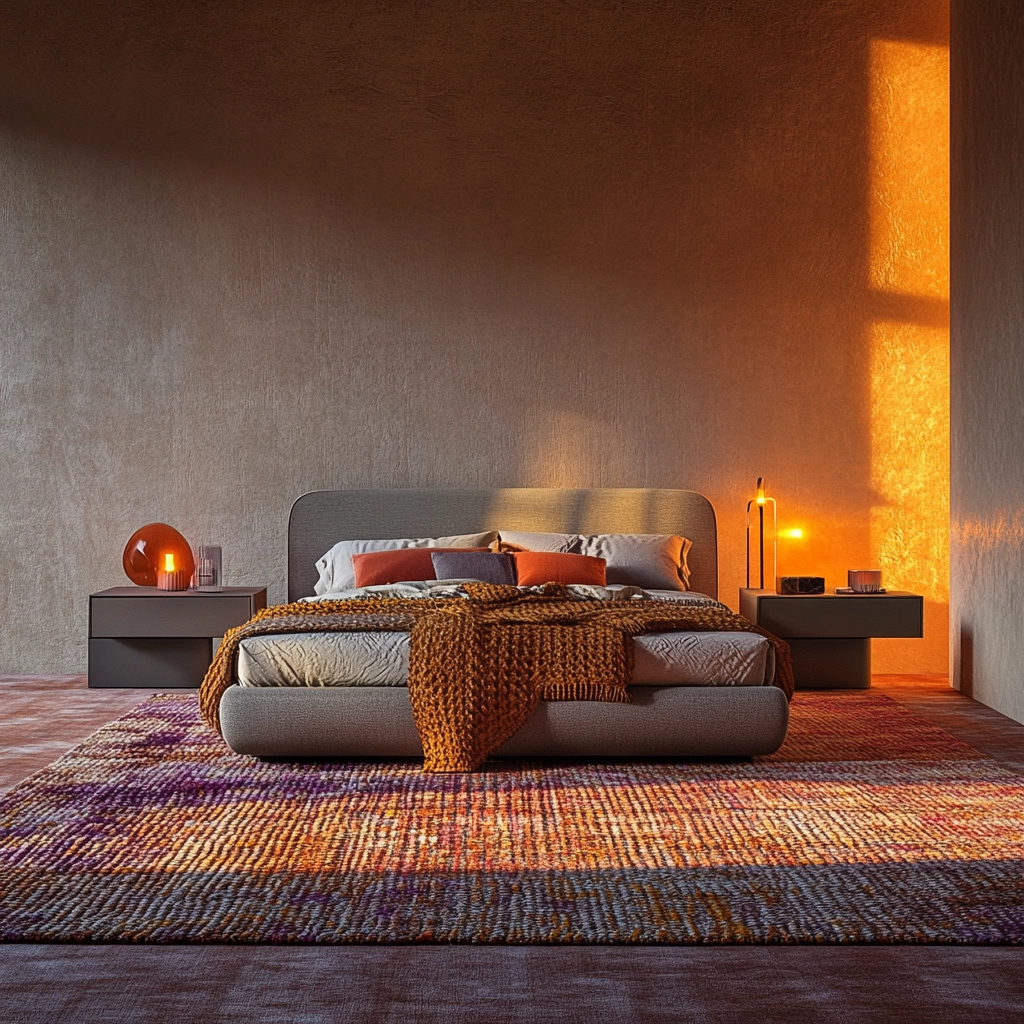 woven rug bedroom 17
