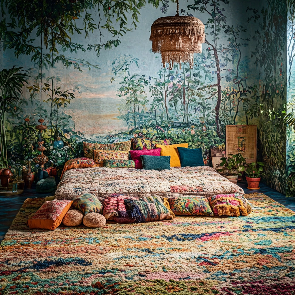woven rug bedroom 47