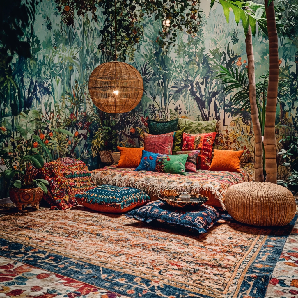 woven rug bedroom 48