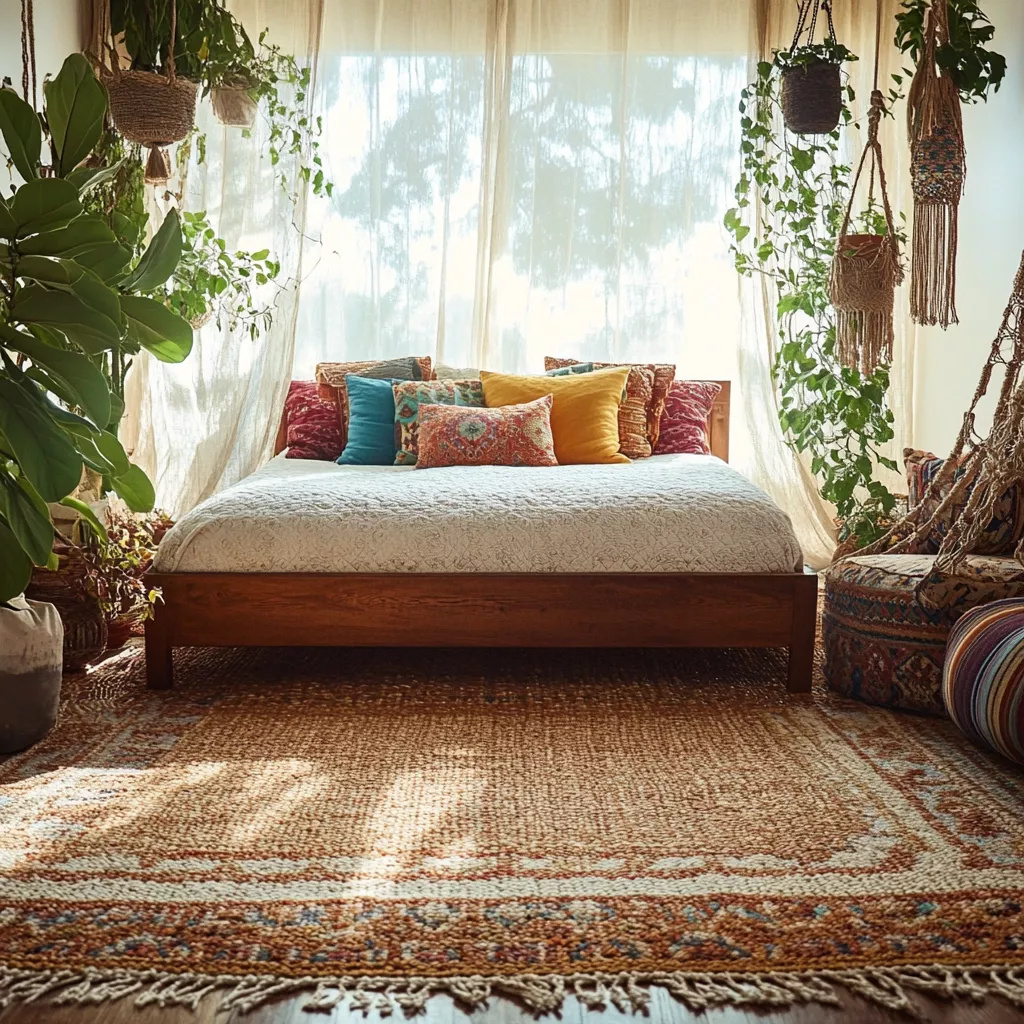 woven rug bedroom 7