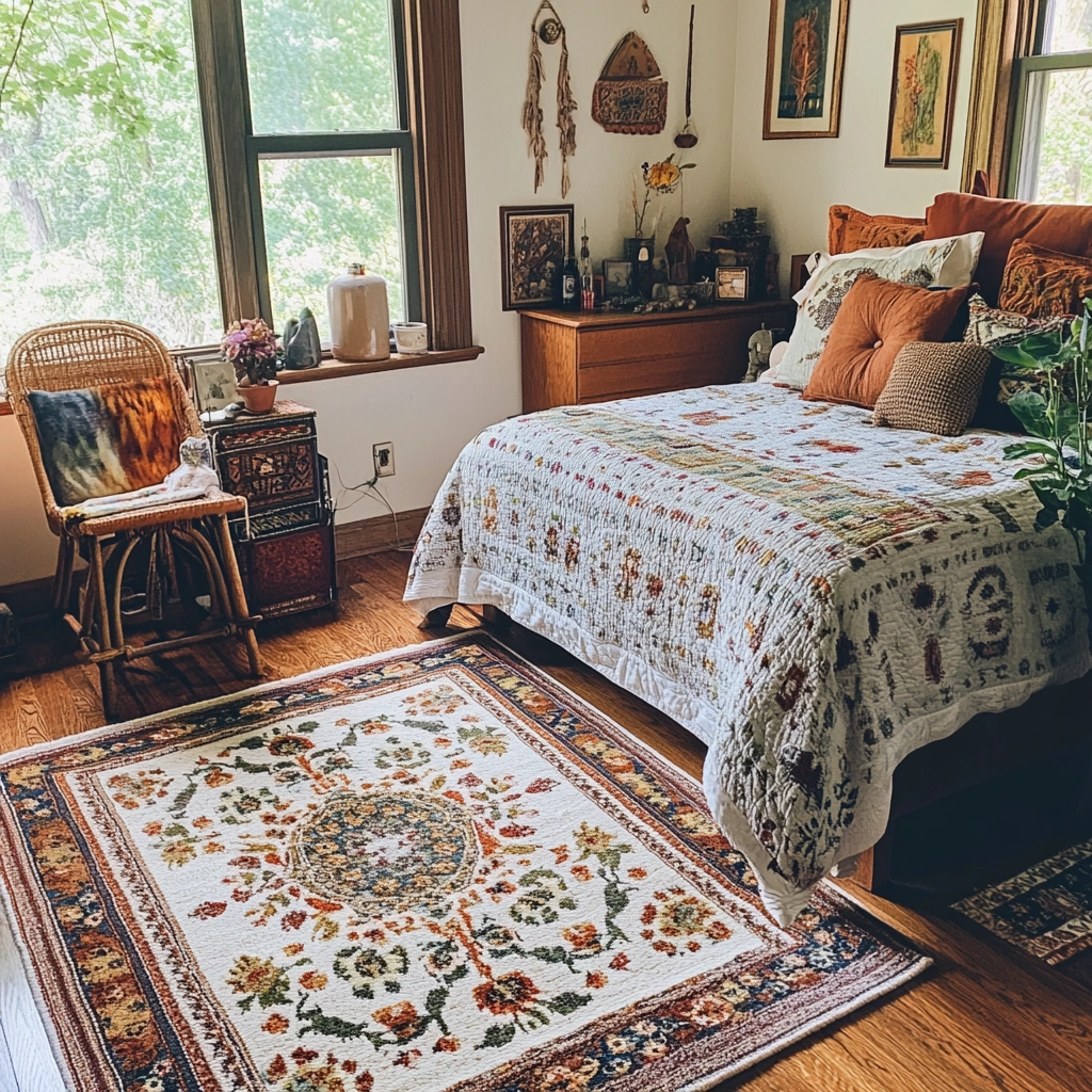 woven rug bedroom 77