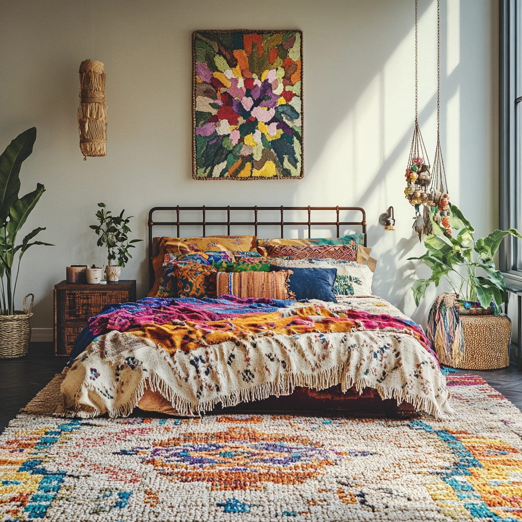 woven rug bedroom 80