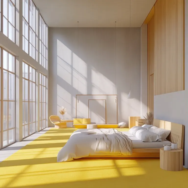 yellow carpet bedroom 1