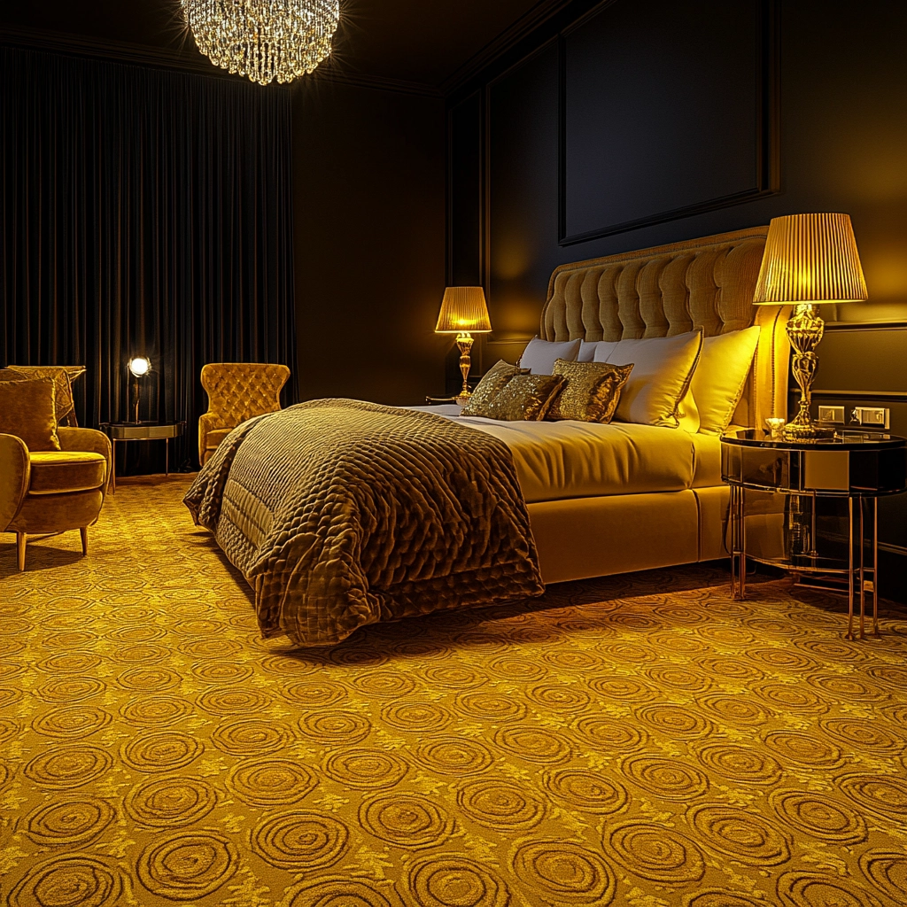 yellow carpet bedroom 14