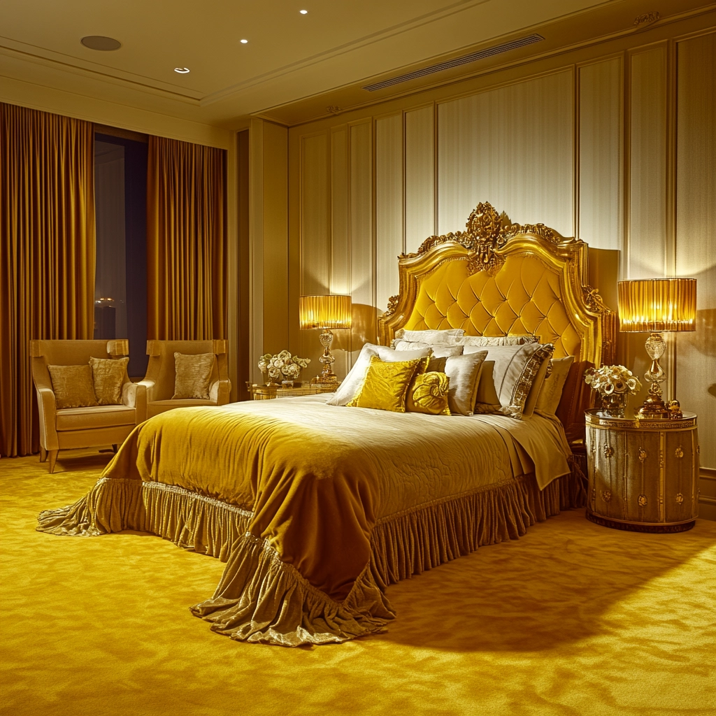 yellow carpet bedroom 15