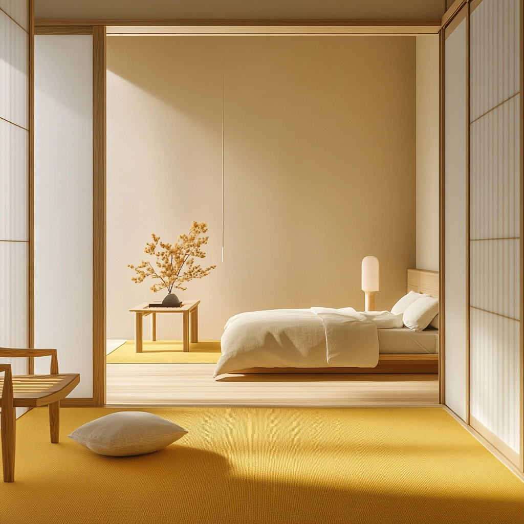 yellow carpet bedroom 19