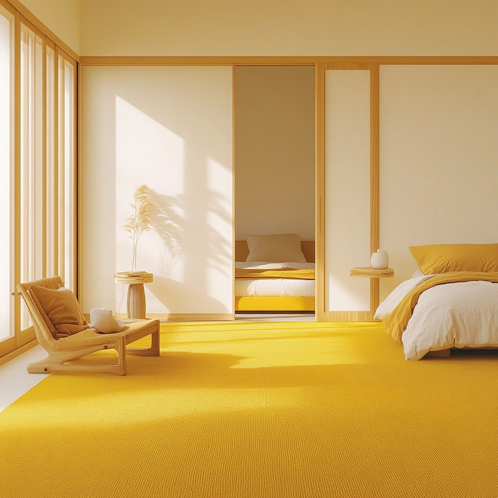 yellow carpet bedroom 20