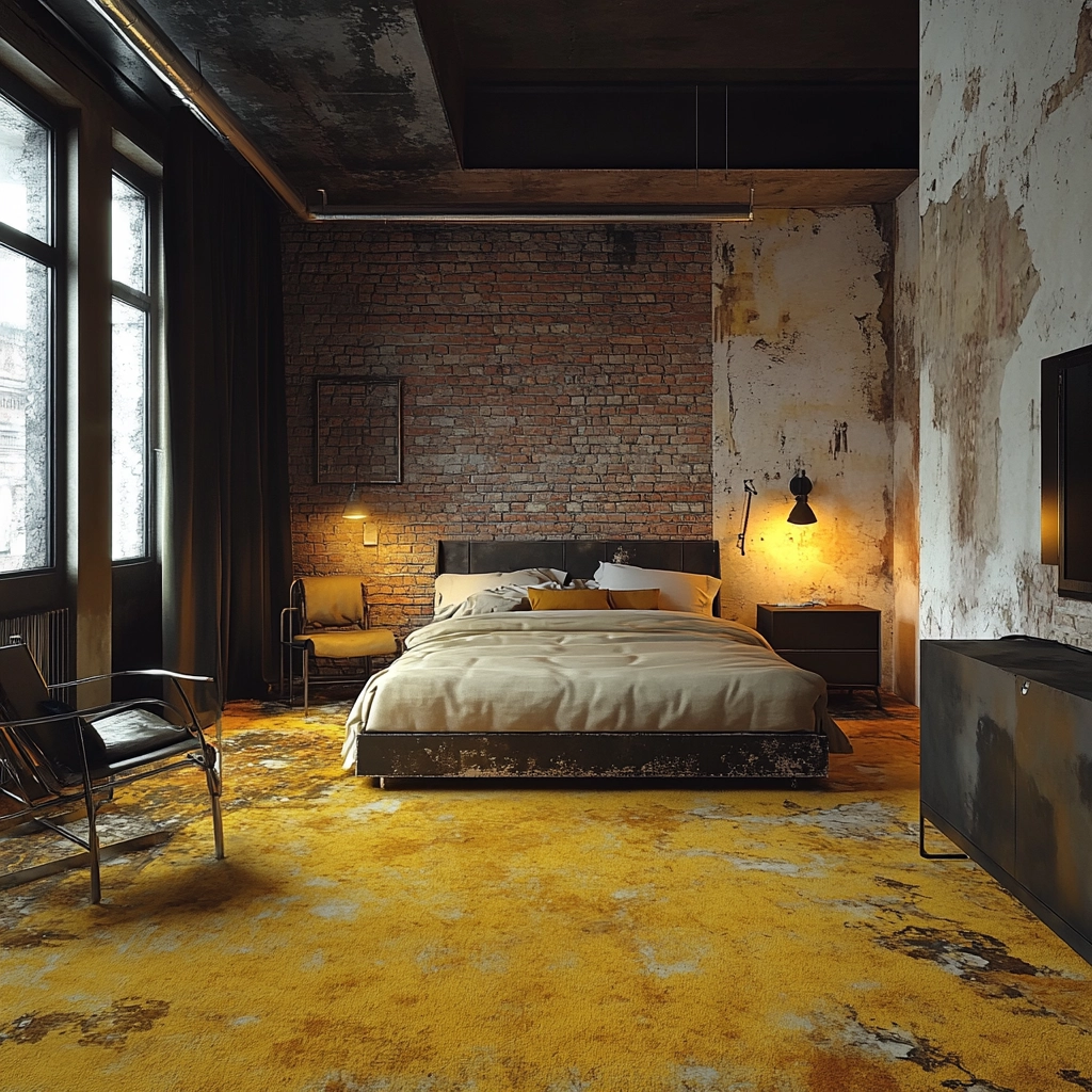 yellow carpet bedroom 22