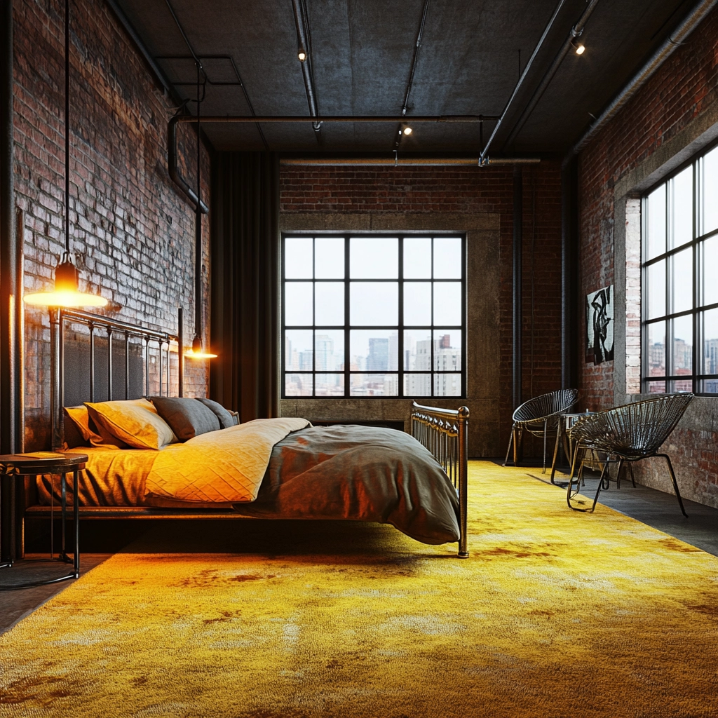 yellow carpet bedroom 23
