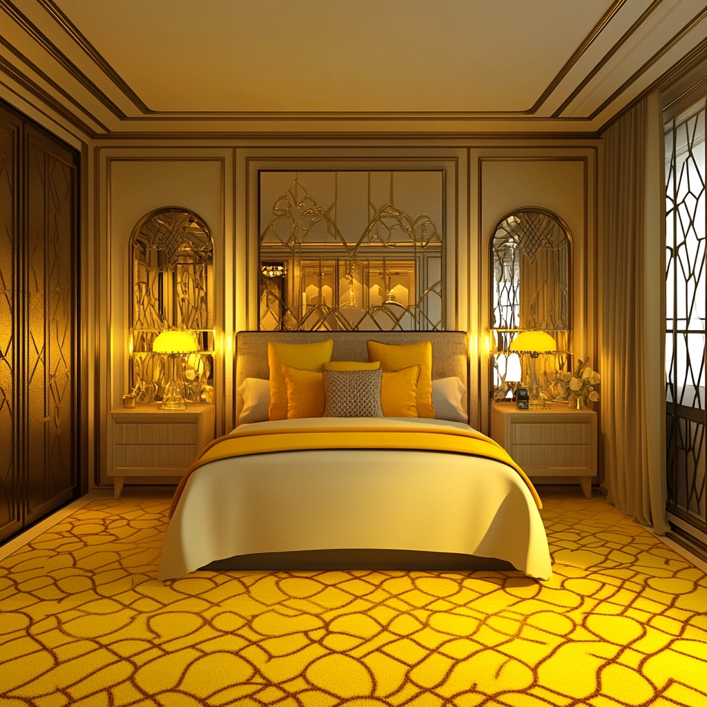 yellow carpet bedroom 38
