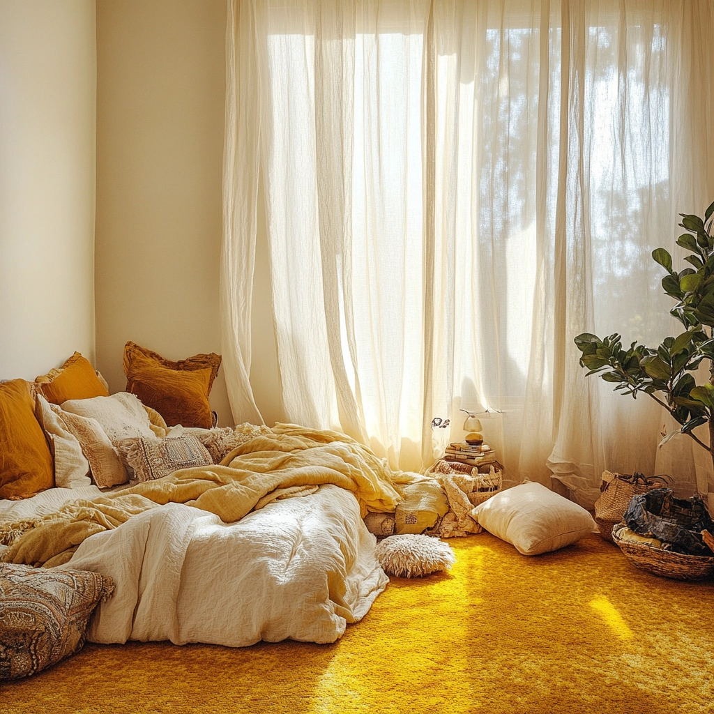 yellow carpet bedroom 5