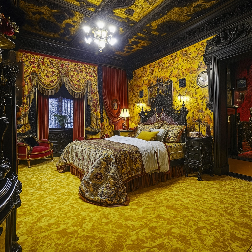yellow carpet bedroom 55