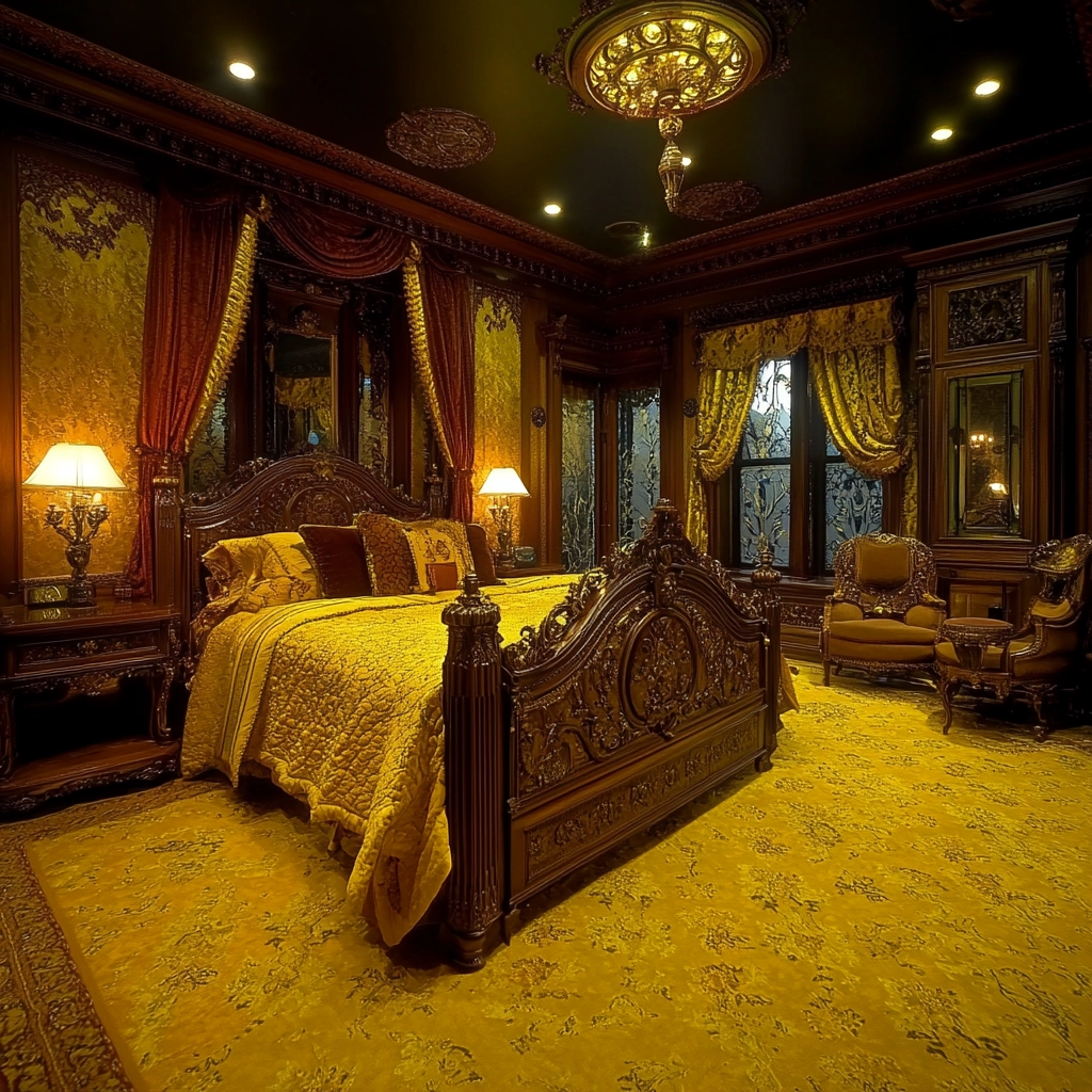 yellow carpet bedroom 56
