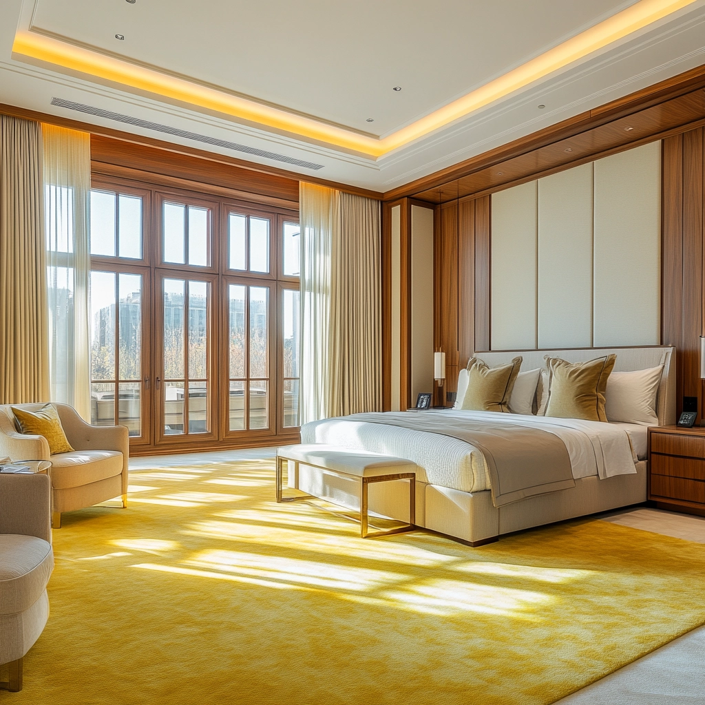 yellow carpet bedroom 59
