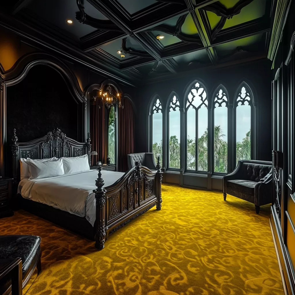 yellow carpet bedroom 70