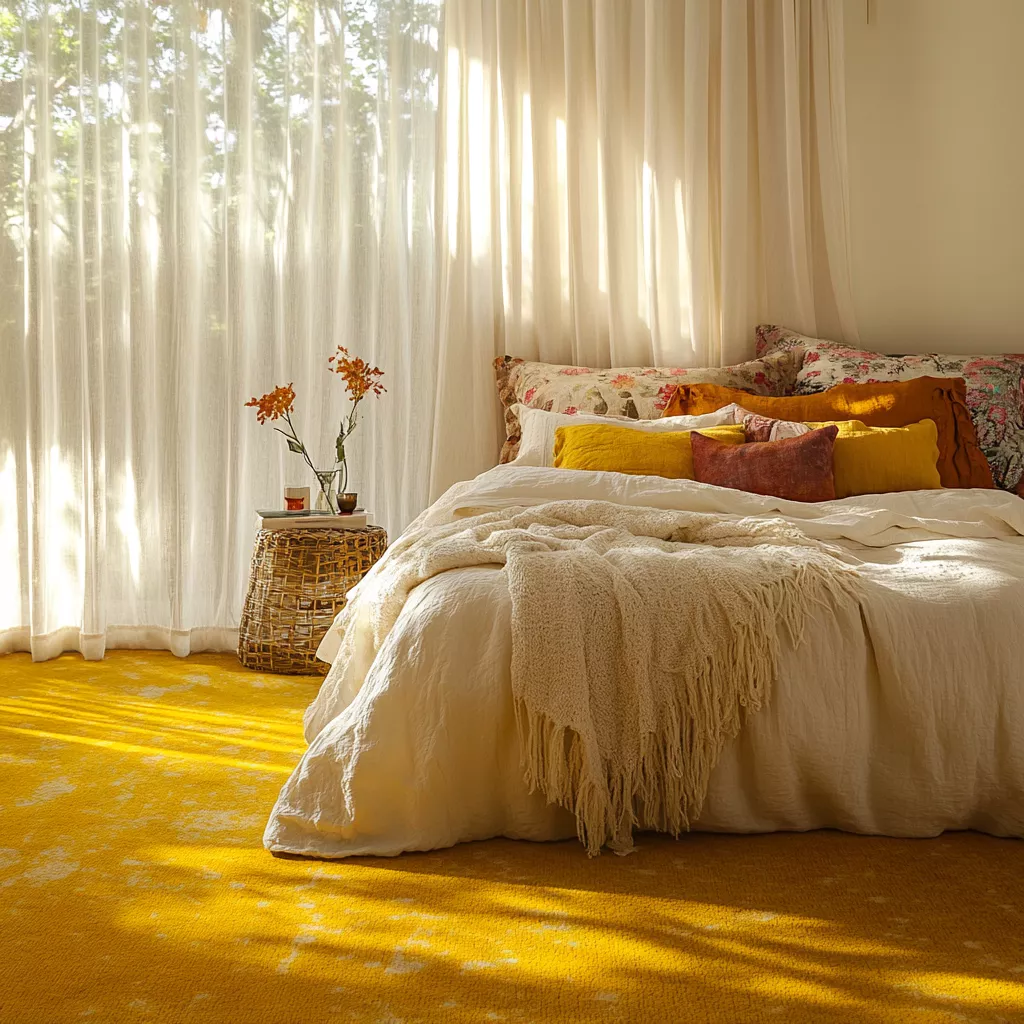 yellow carpet bedroom 8