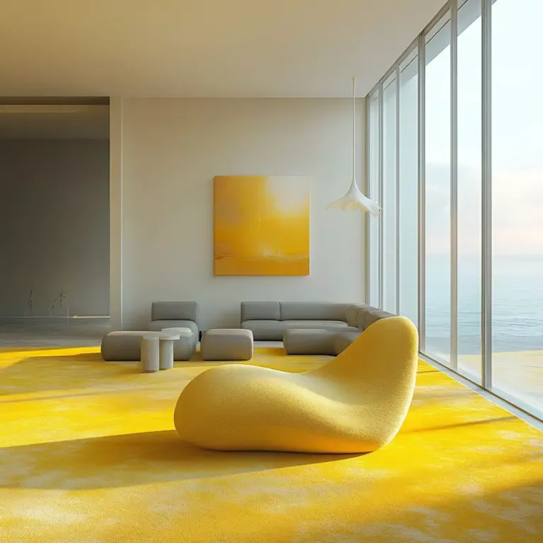 yellow carpet living room 1