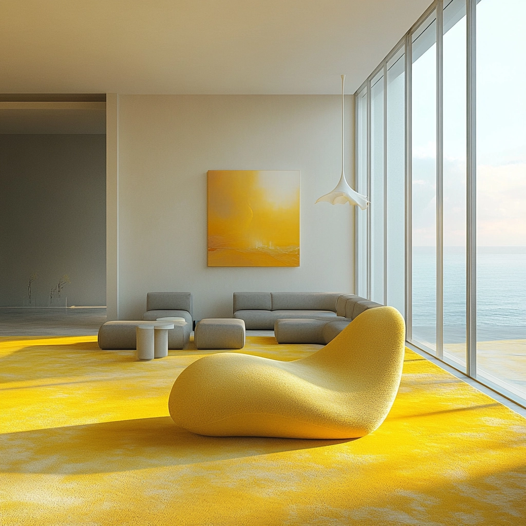 yellow carpet living room 1