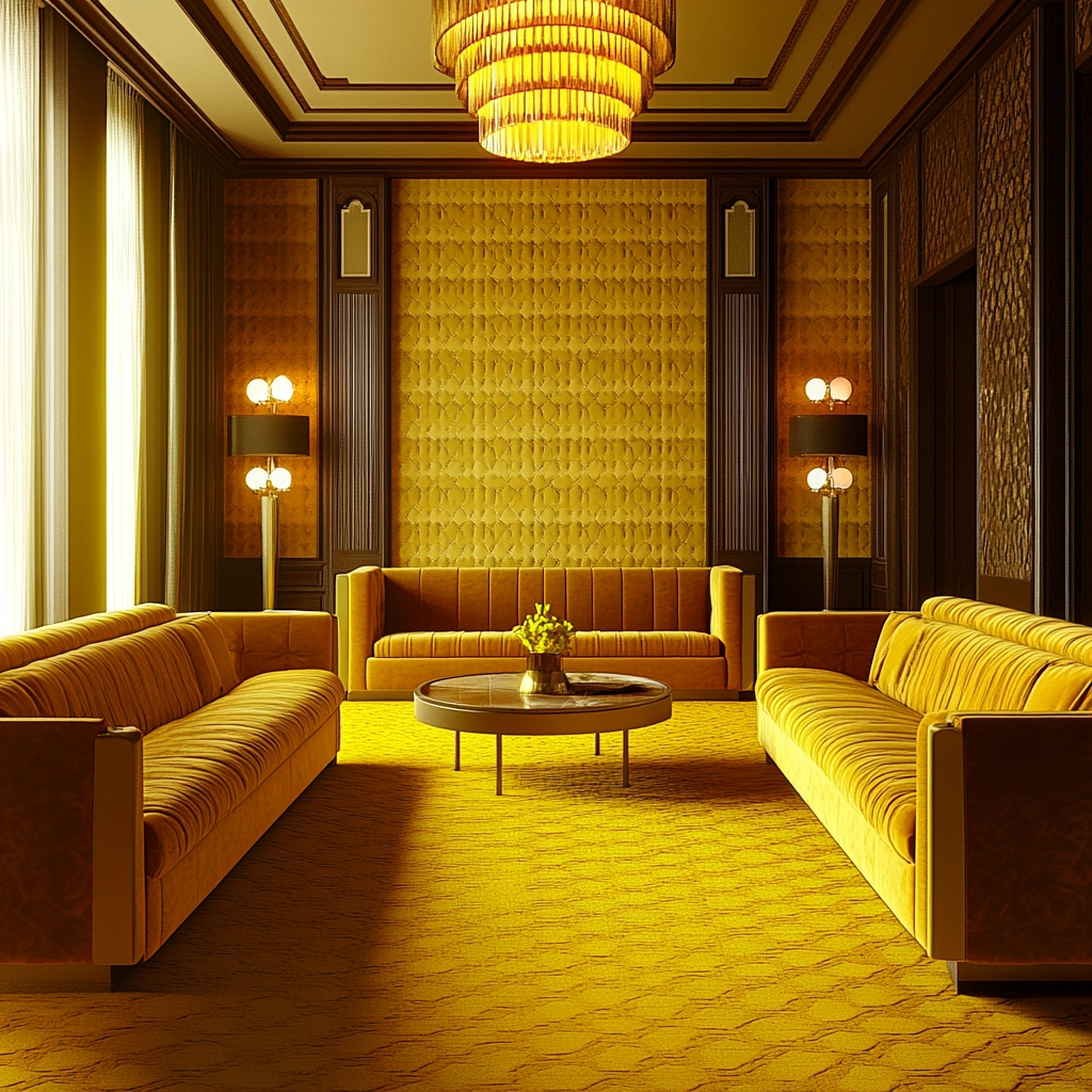 yellow carpet living room 17