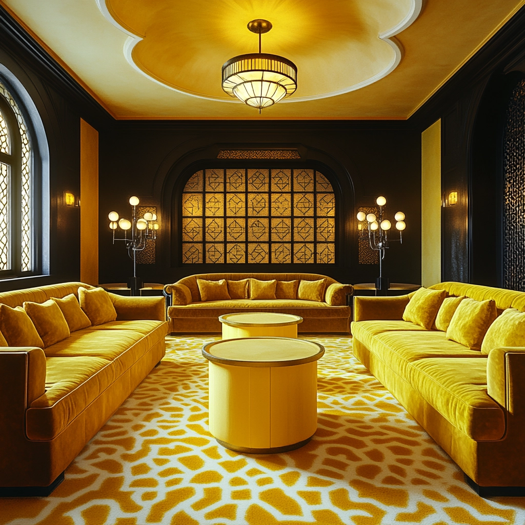 yellow carpet living room 20