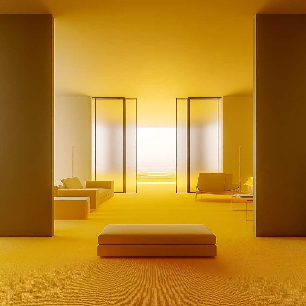 yellow carpet living room 27