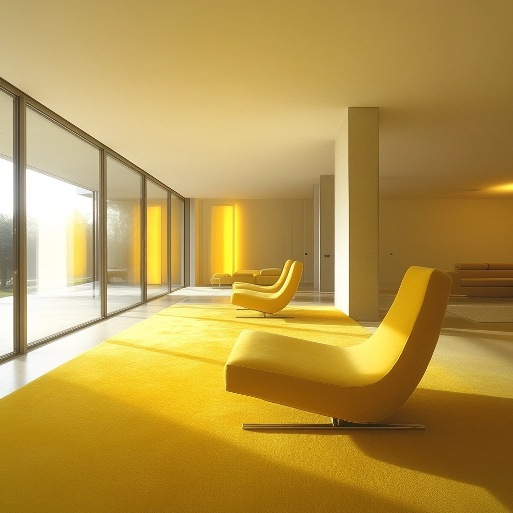 yellow carpet living room 28