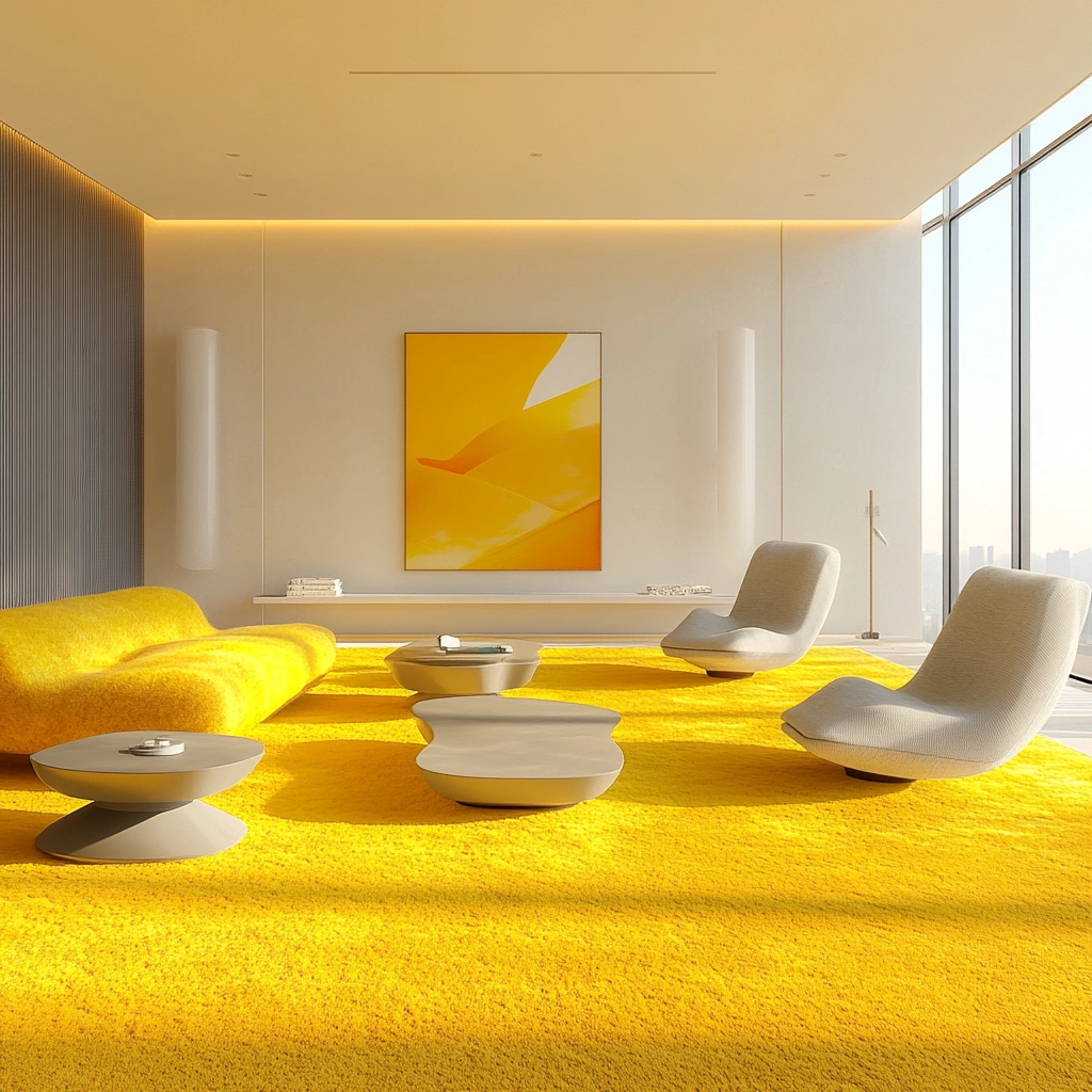yellow carpet living room 3