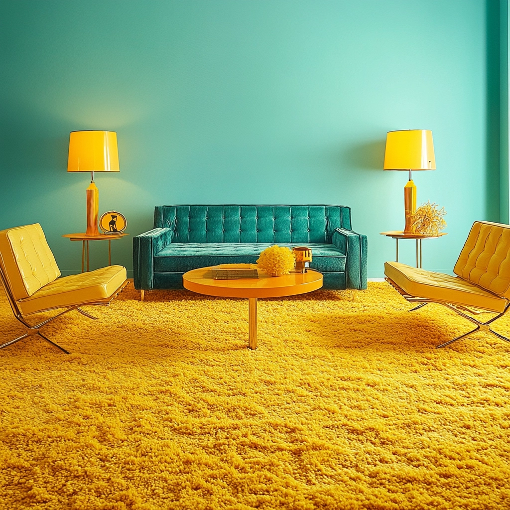 yellow carpet living room 30