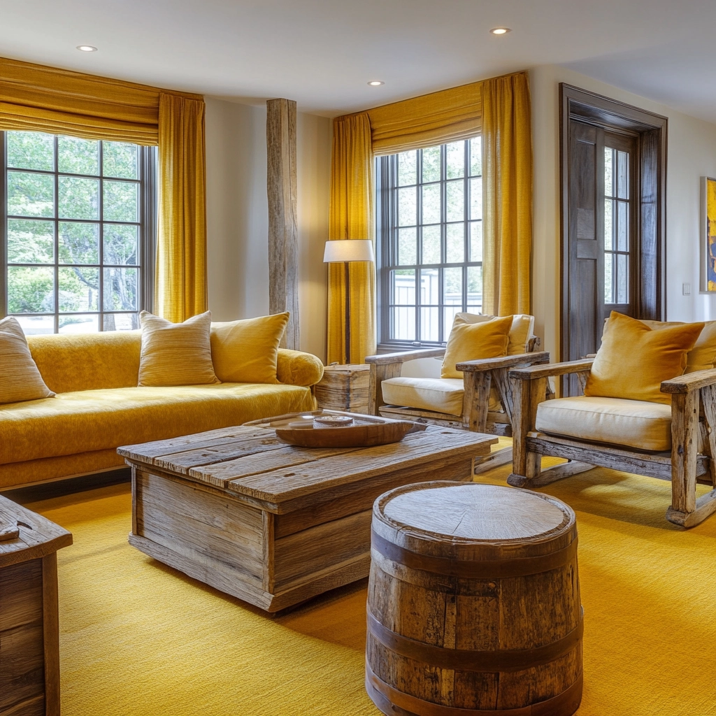 yellow carpet living room 34