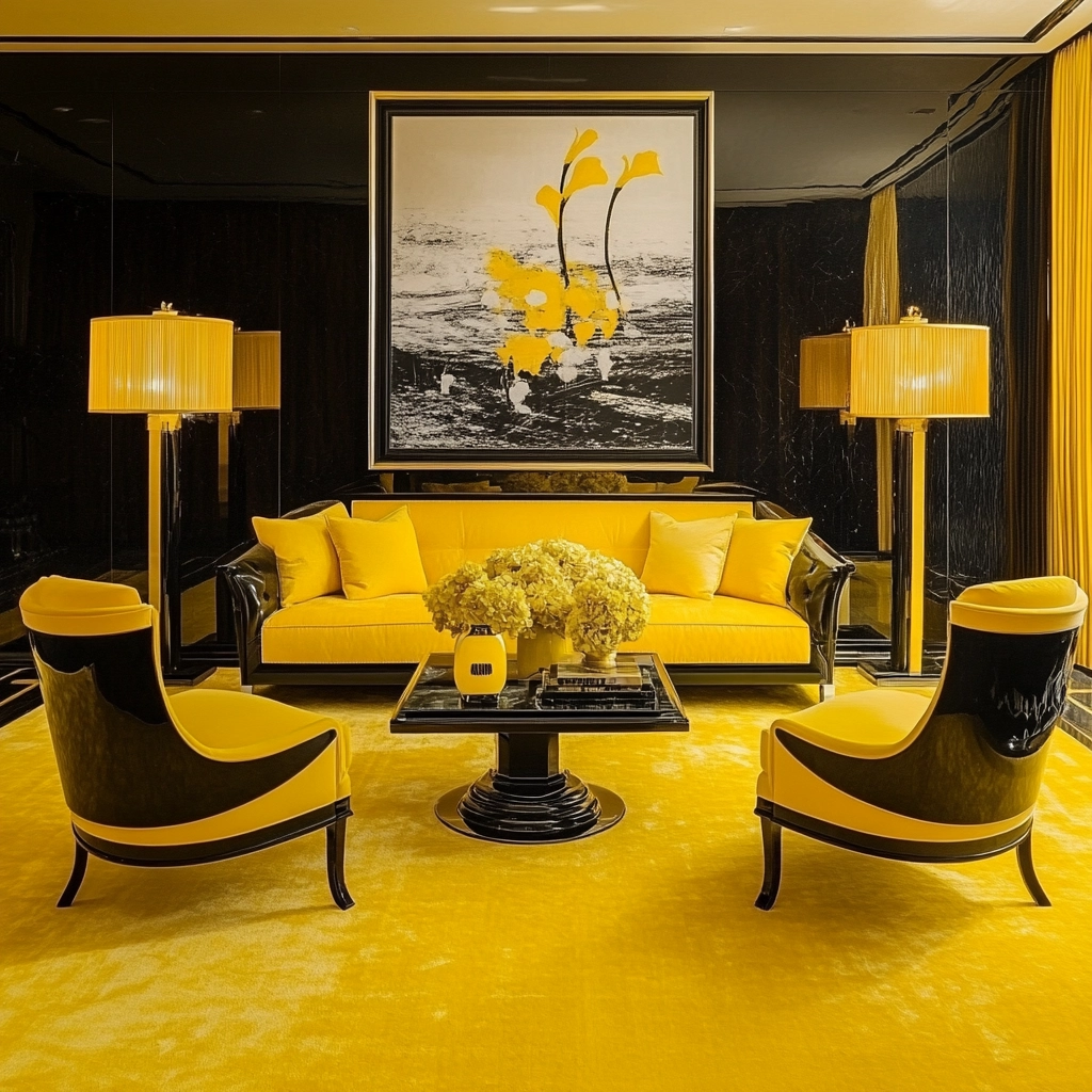 yellow carpet living room 38