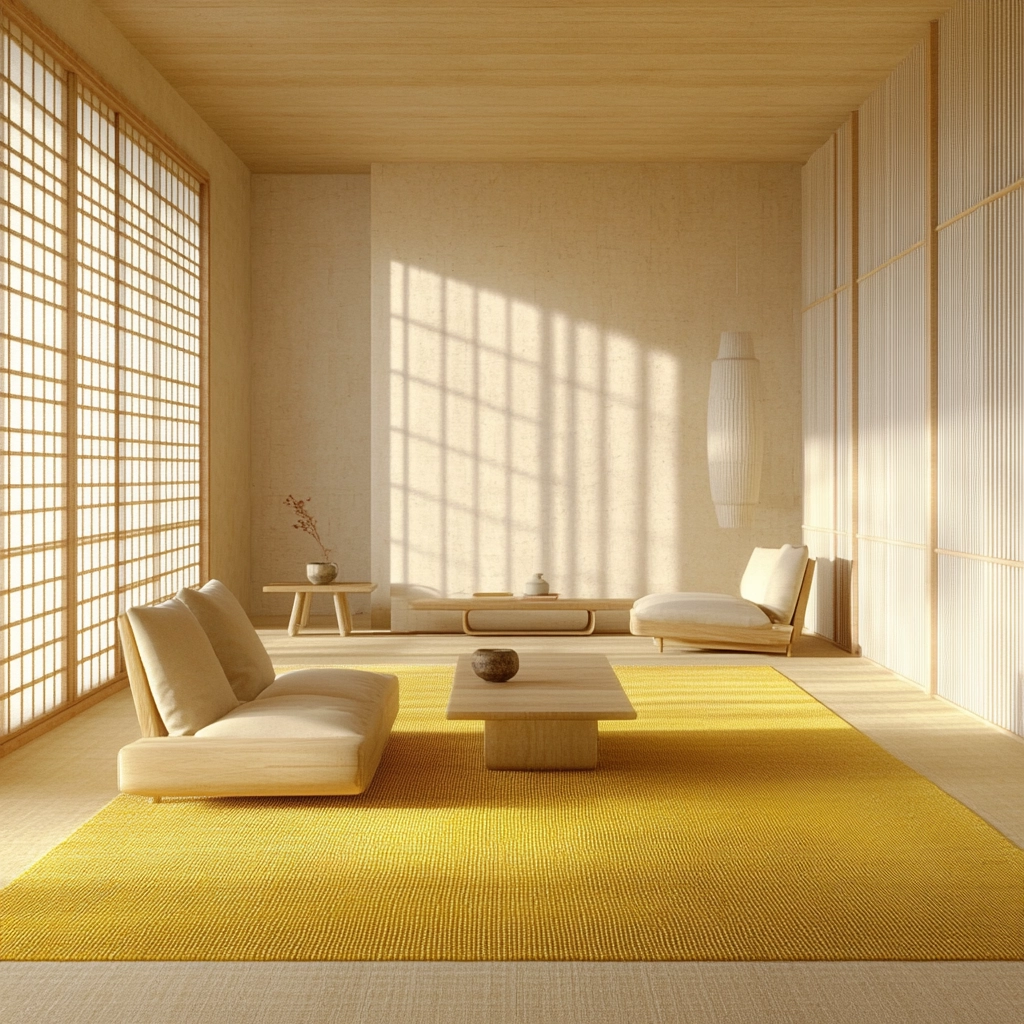 yellow carpet living room 45