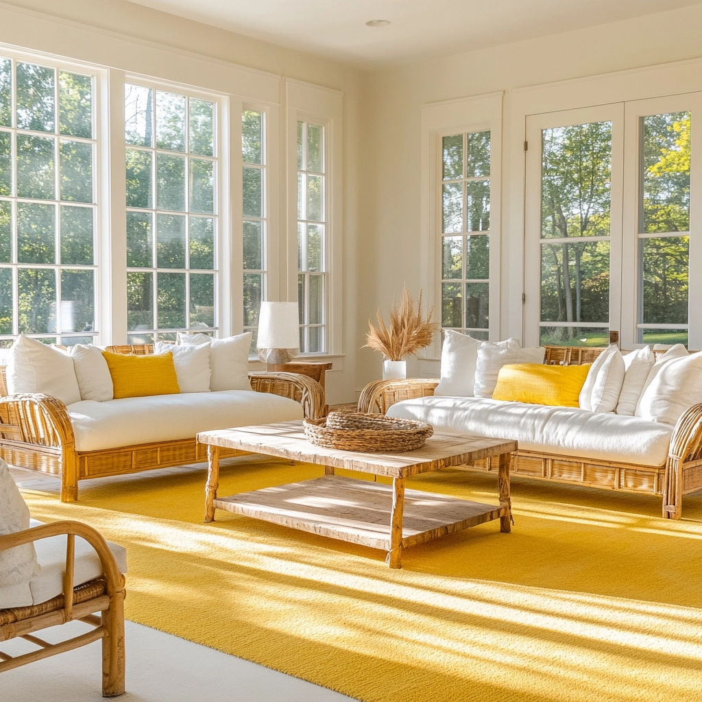 yellow carpet living room 56