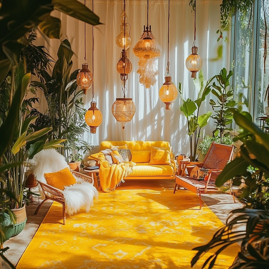 yellow carpet living room 6