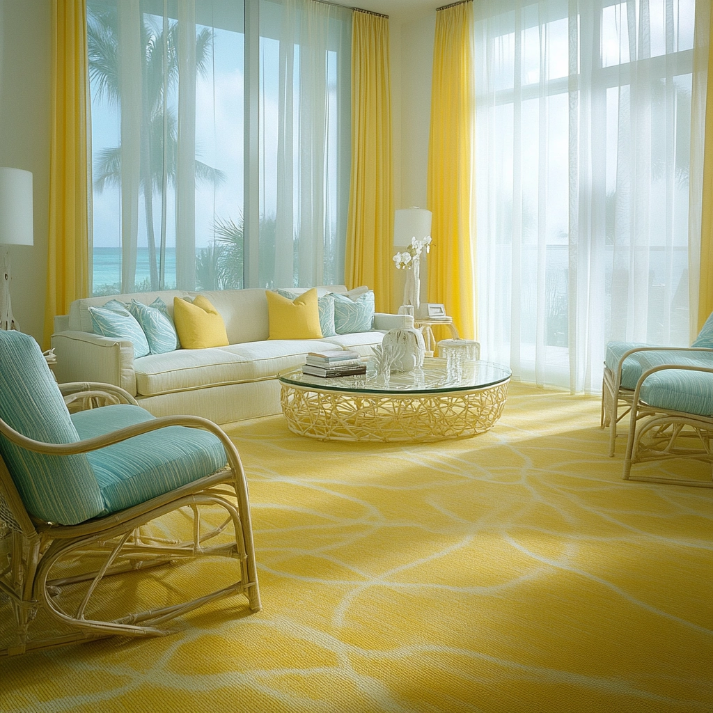 yellow carpet living room 63