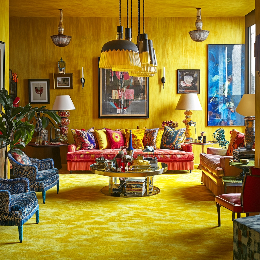 yellow carpet living room 66