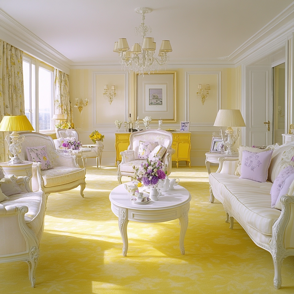 yellow carpet living room 75