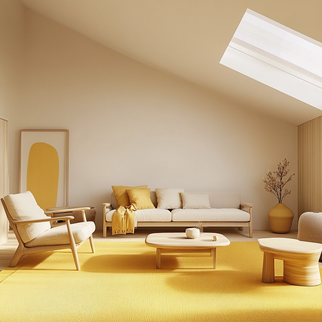 yellow carpet living room 9