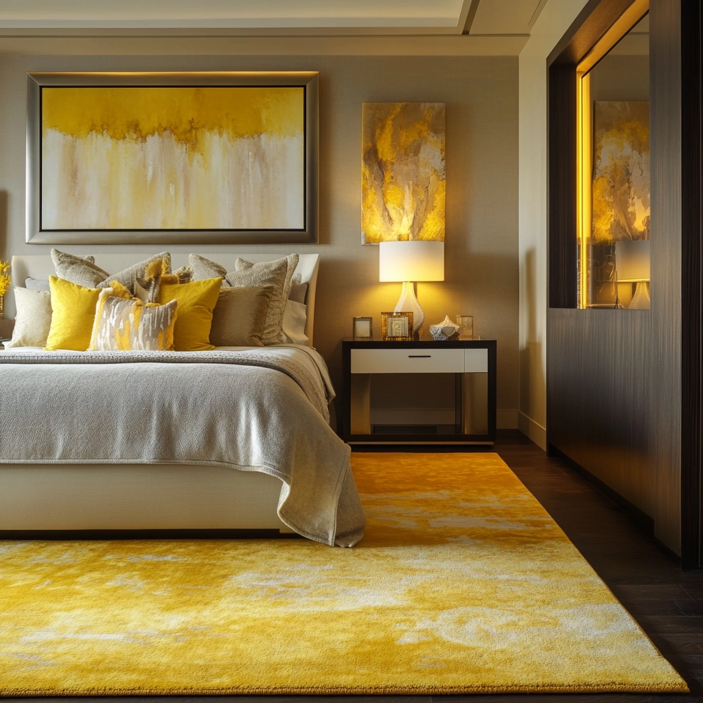 yellow rug bedroom 12