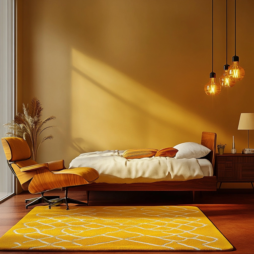 yellow rug bedroom 13
