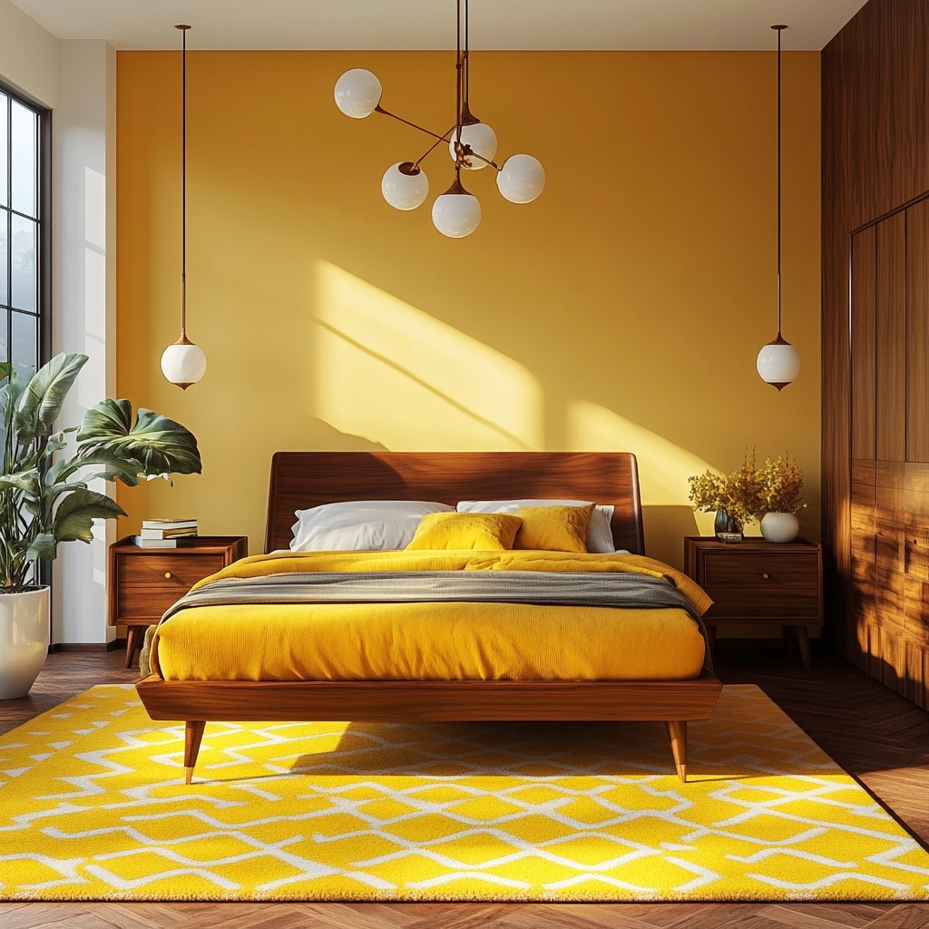 yellow rug bedroom 14