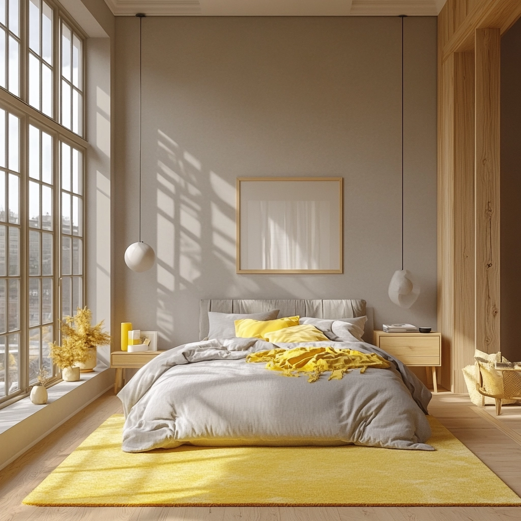 yellow rug bedroom 2